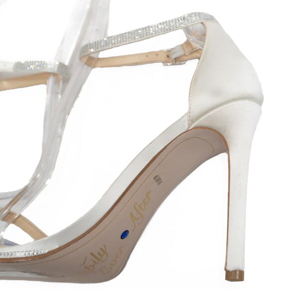 Jessica Simpson Bride Happily Ever After Ostey White Heels Size 8.5 - Picture 6 of 15